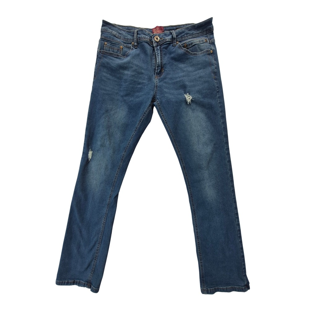 Truth Substance Common Sense Slim Fit Jeans Mens 34x32 Blue Distressed Stretch